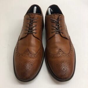 VGUC Cole Haan Benton Brogued Wingtip Derby Brown Leather Size 10 D
